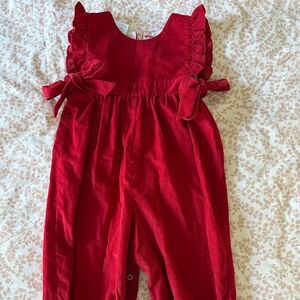 Bella Bliss Berkley Cotton Corduroy Overalls Red Girl Sz 18M